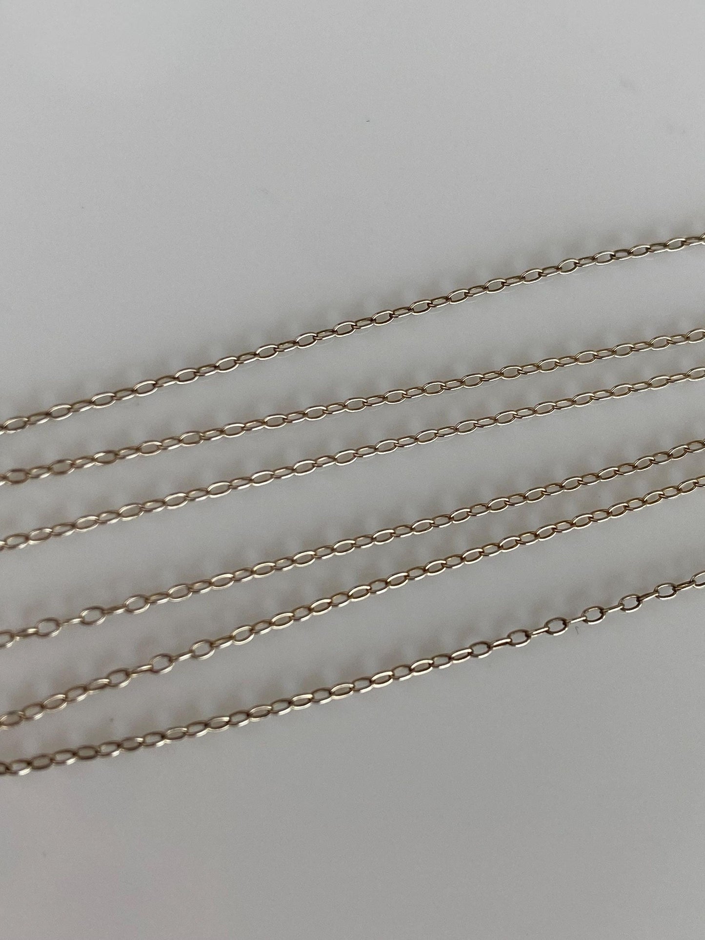 Vintage Solid 14k White Gold Dainty Cable Chain Necklace - 18 inches