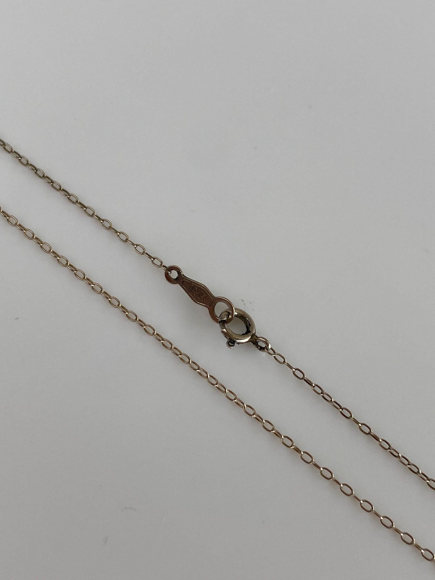 Vintage Solid 14k White Gold Dainty Cable Chain Necklace - 18 inches