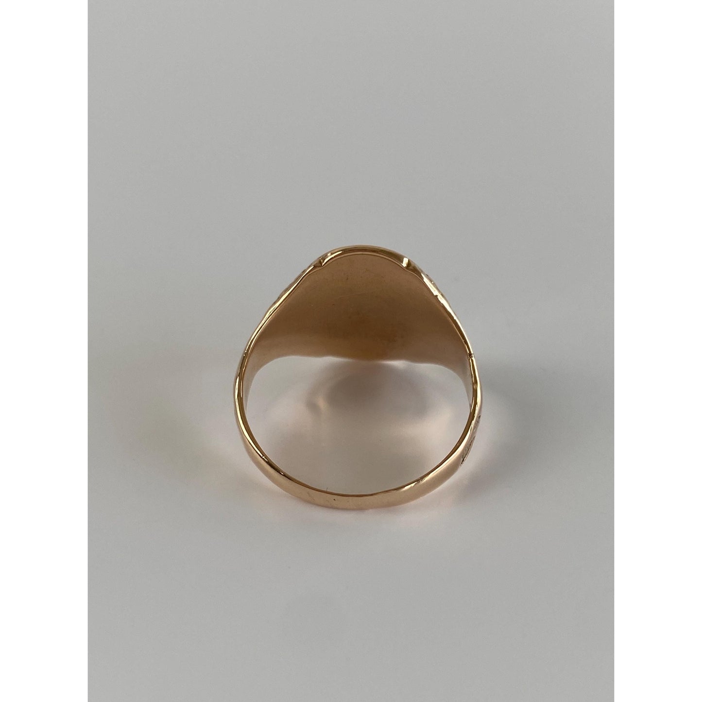 Vintage Solid 10k Yellow Gold Designed Signet Ring - Size 8.5