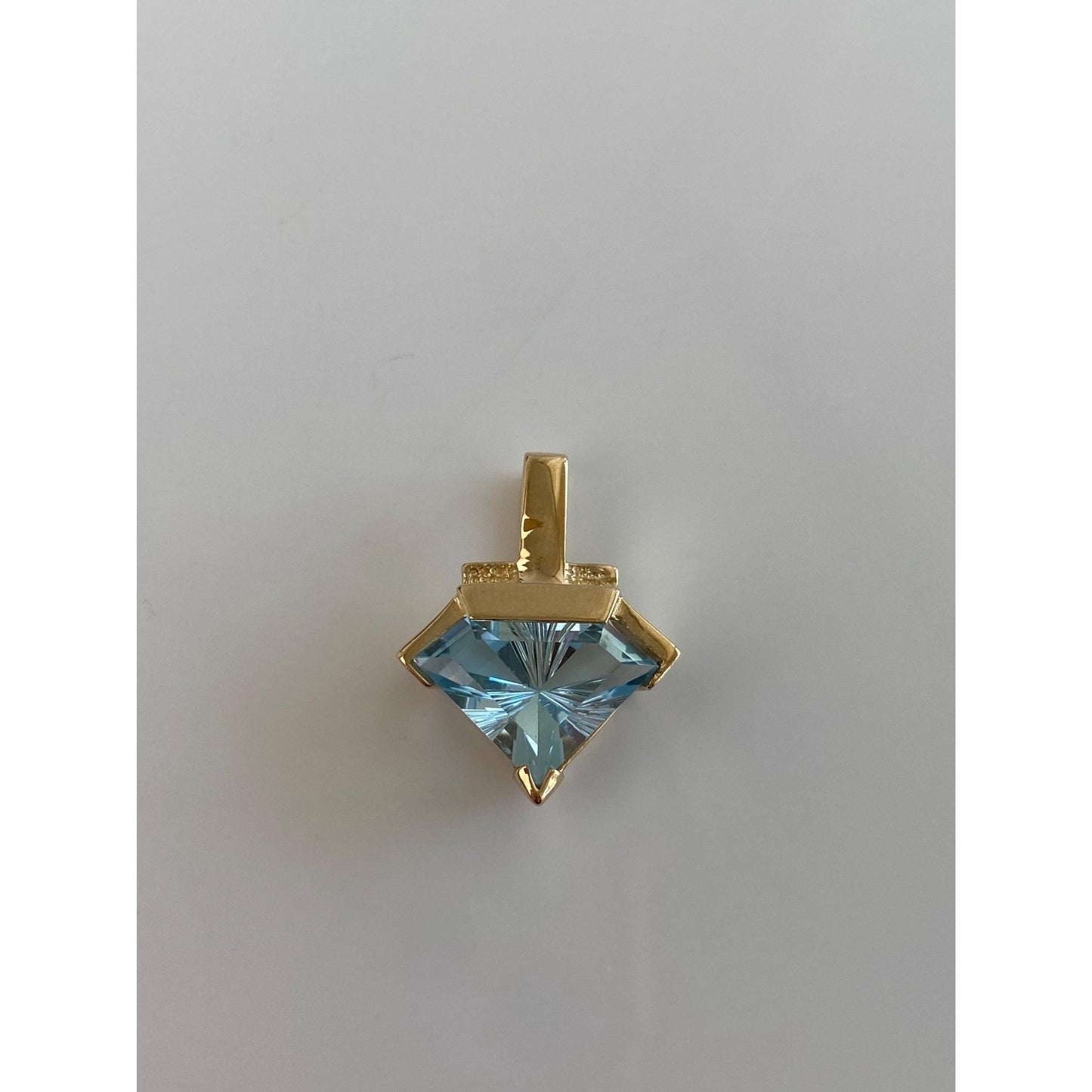 Solid 14k Yellow Gold Topaz Charm