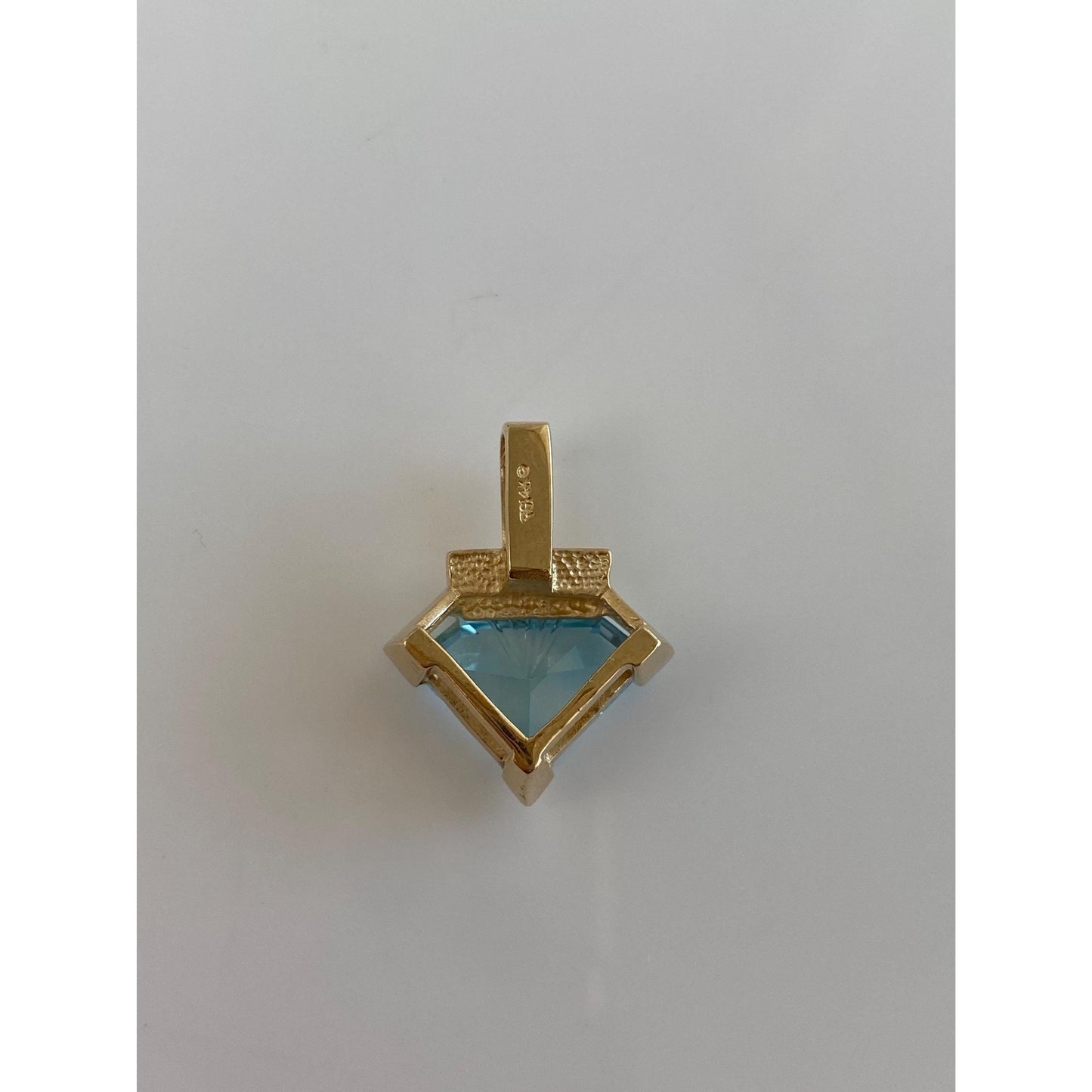 Solid 14k Yellow Gold Topaz Charm