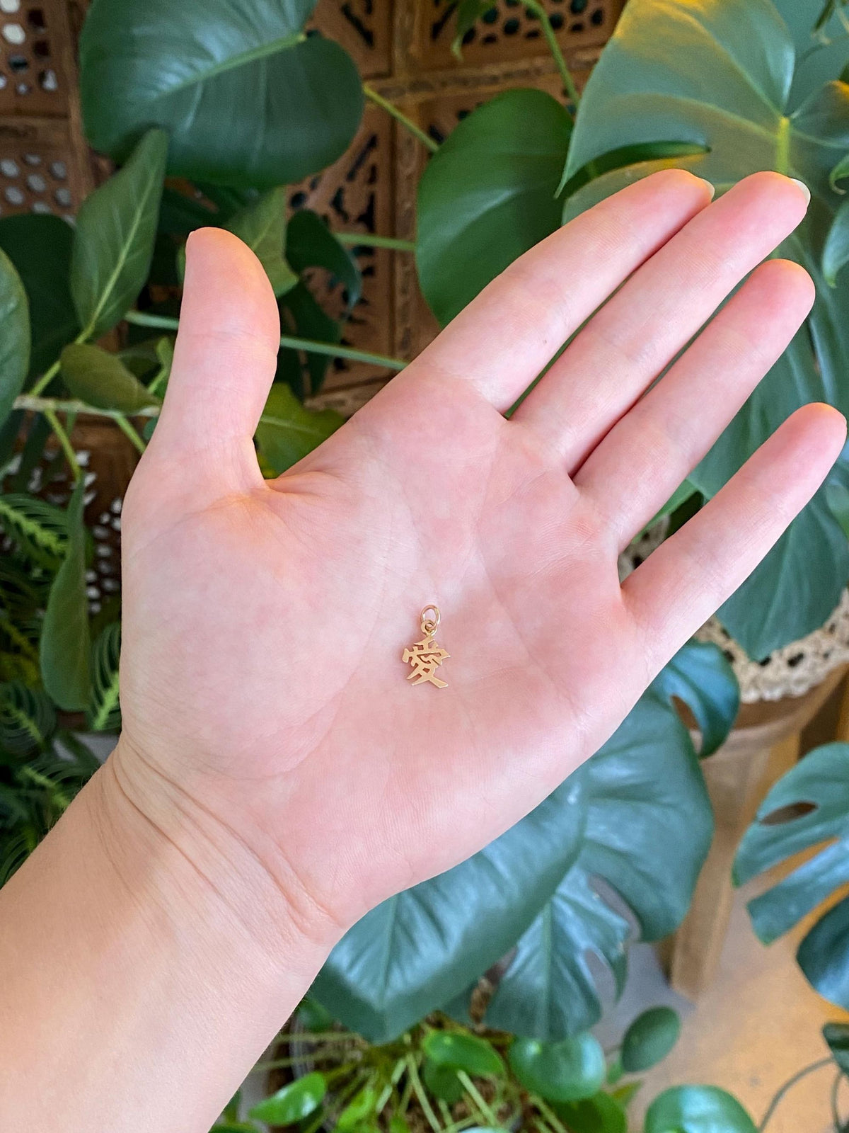 Vintage Solid 14k Yellow Gold Chinese Character Charm
