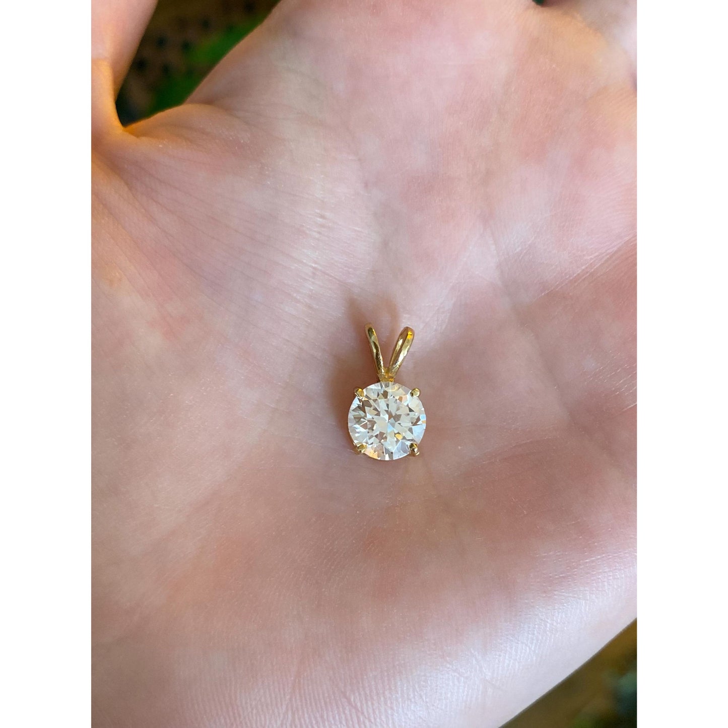 Solid 14k Yellow Gold Cubic Zirconia Charm