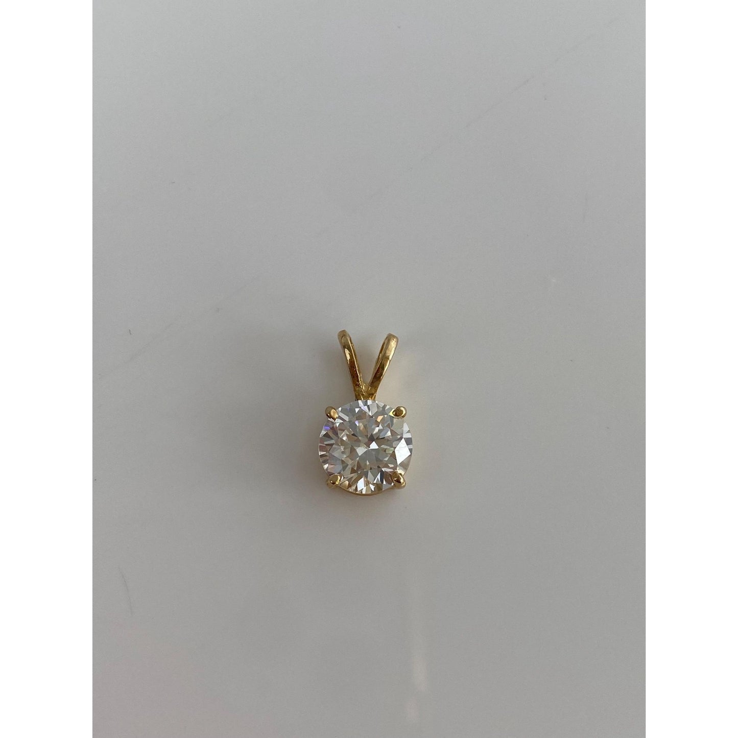 Solid 14k Yellow Gold Cubic Zirconia Charm