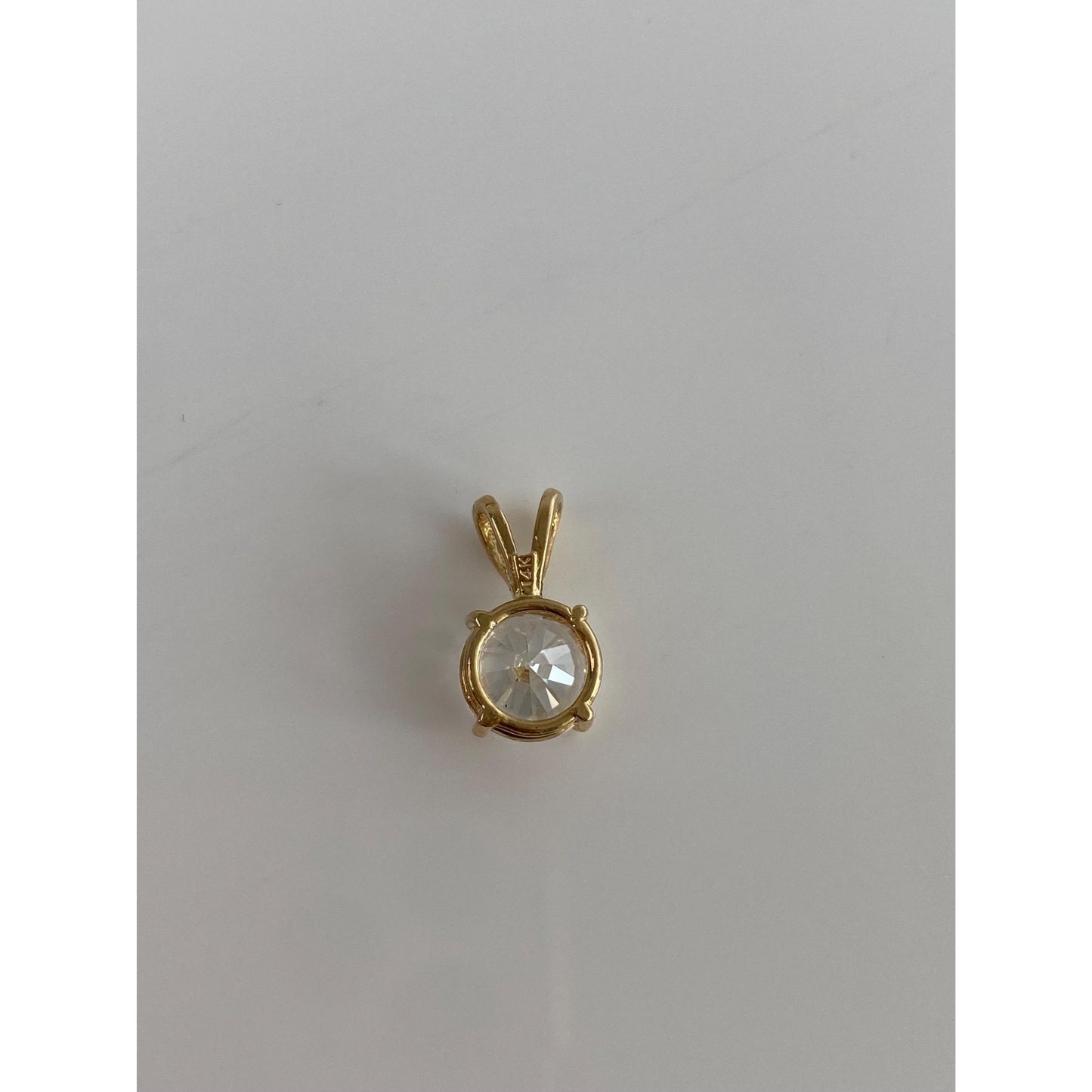 Solid 14k Yellow Gold Cubic Zirconia Charm