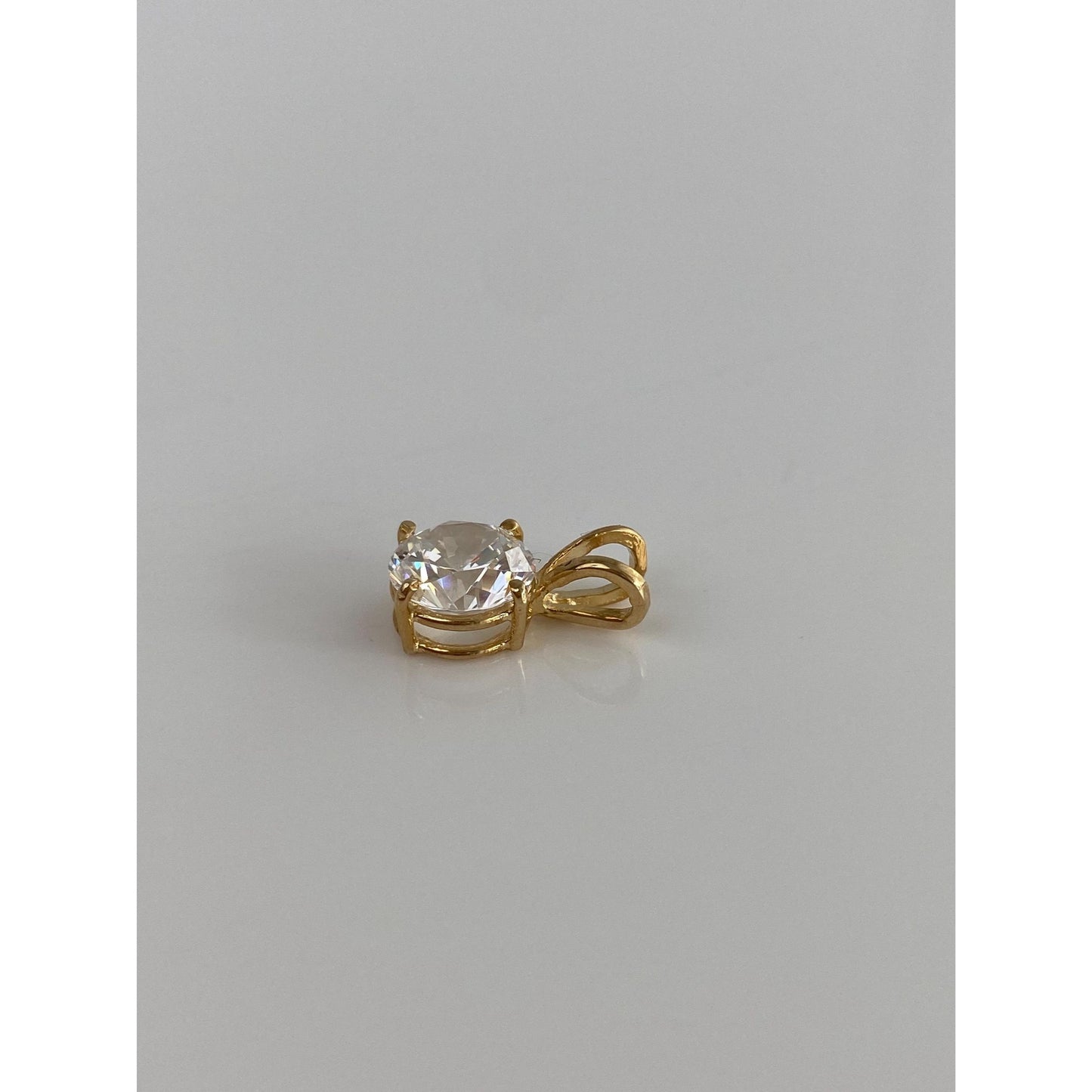 Solid 14k Yellow Gold Cubic Zirconia Charm