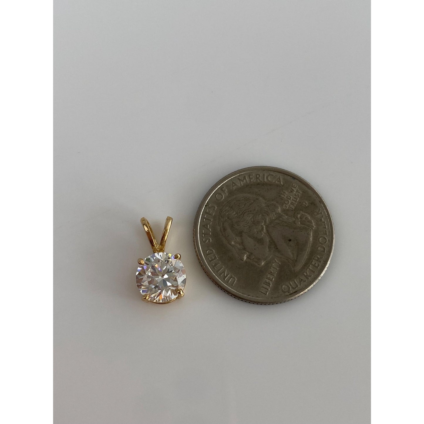 Solid 14k Yellow Gold Cubic Zirconia Charm