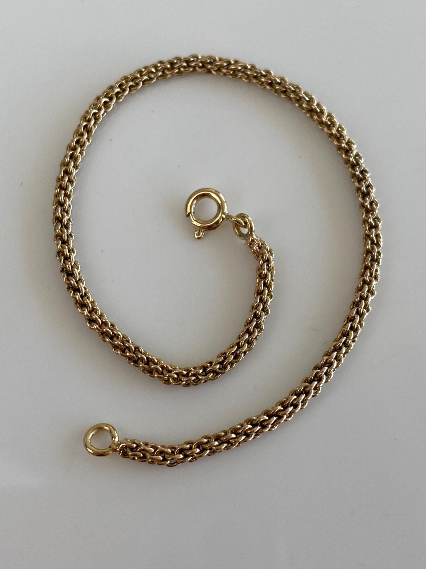 Vintage Solid 14k Yellow Gold Fancy Rounded Chain Bracelet - 7 inches