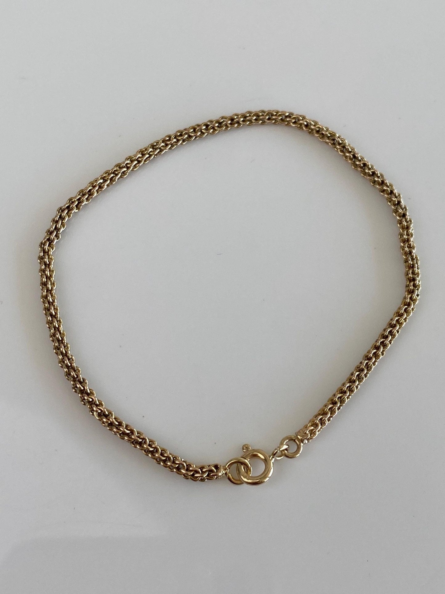Vintage Solid 14k Yellow Gold Fancy Rounded Chain Bracelet - 7 inches