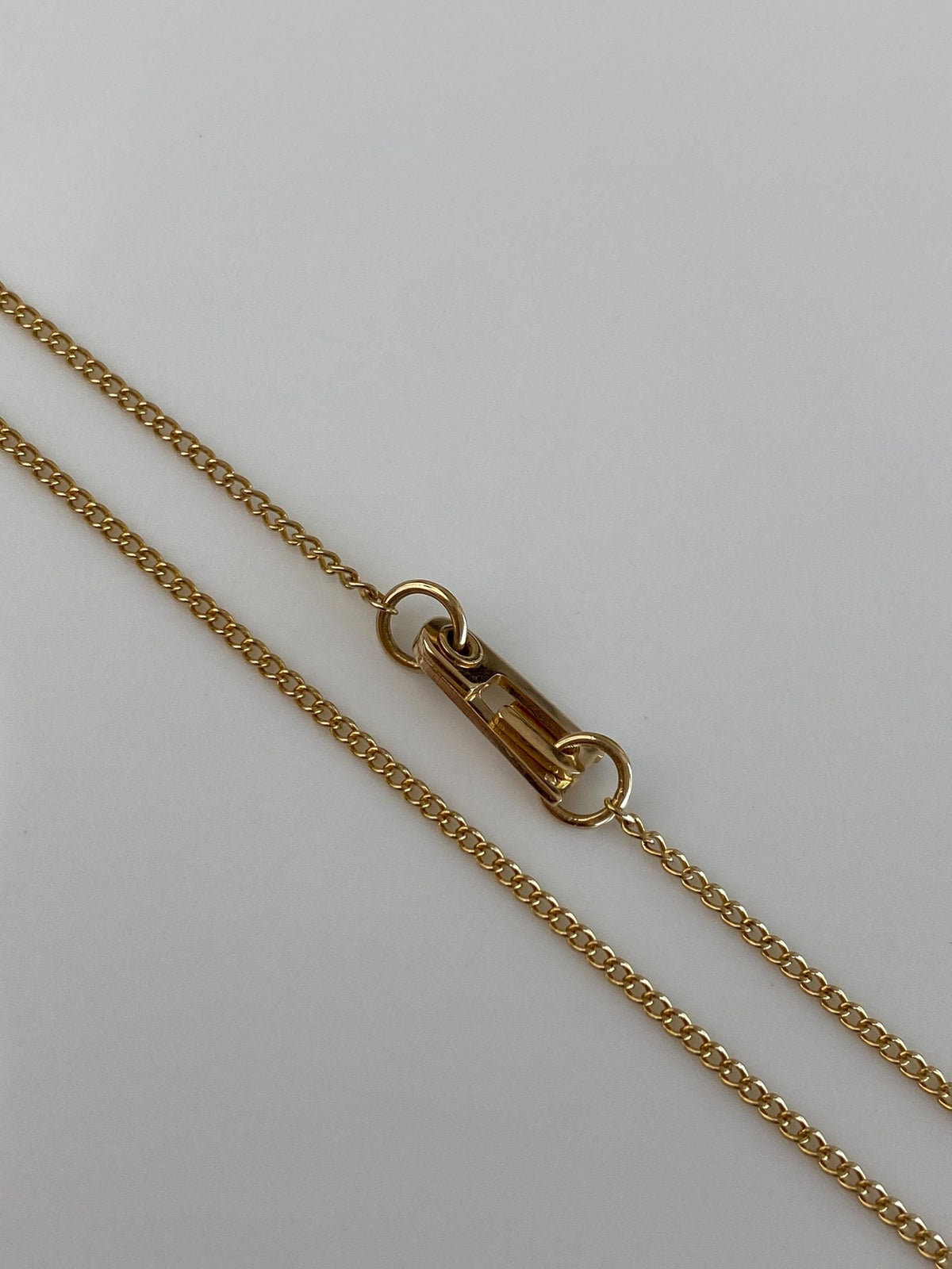 Vintage Solid 14k Yellow Gold Dainty Curb Chain Necklace - 18.5 inches