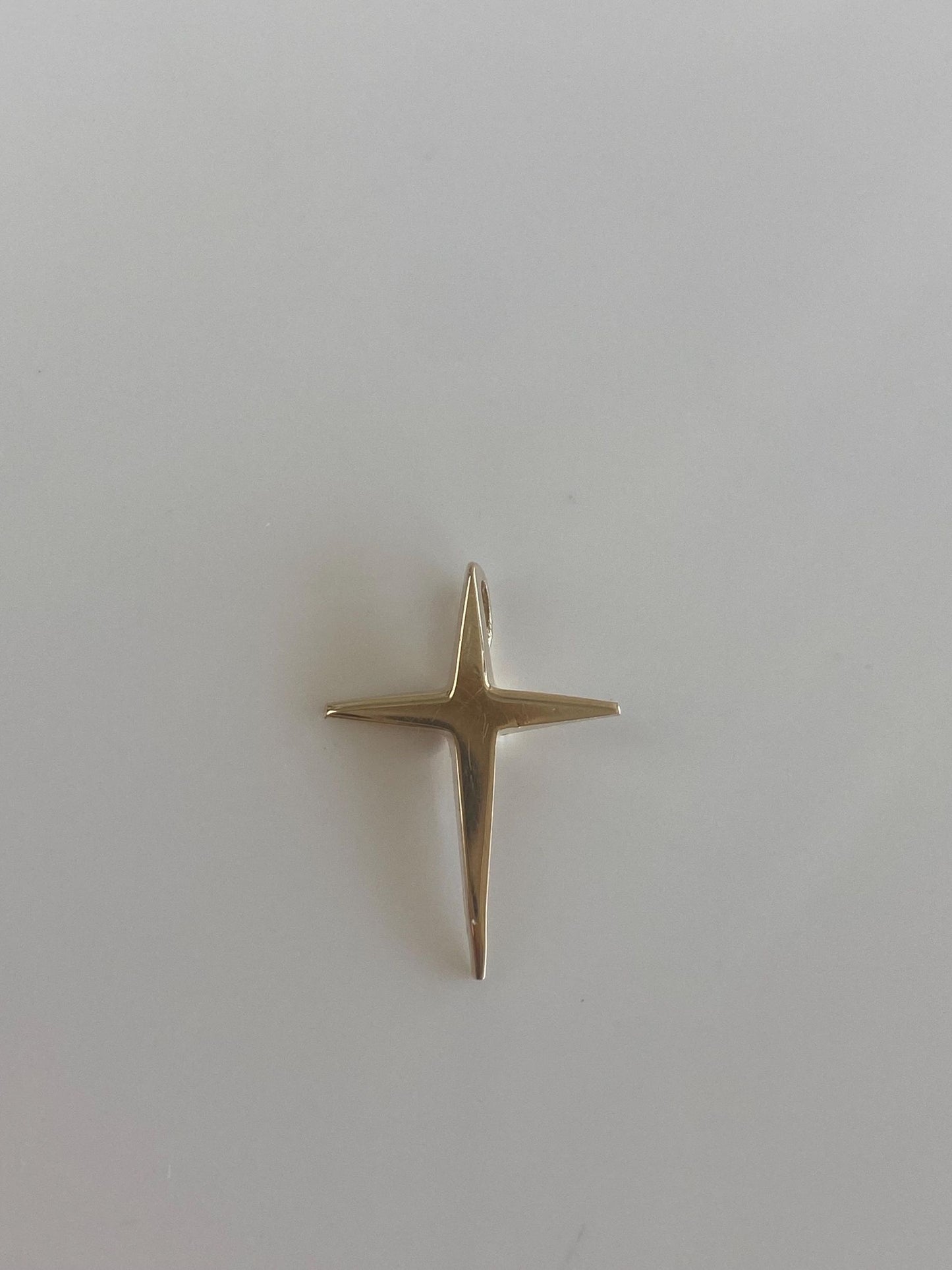 Vintage Solid 14k Yellow Gold Cross Charm
