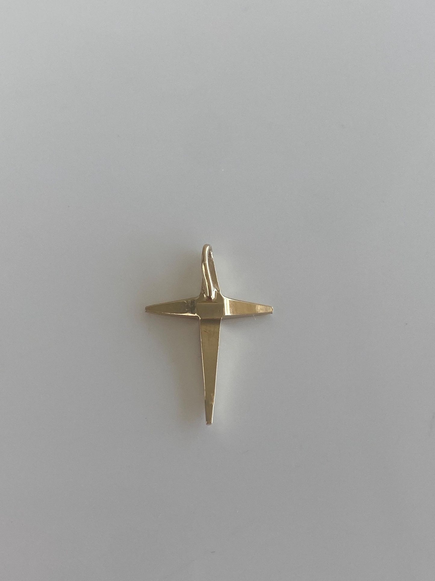 Vintage Solid 14k Yellow Gold Cross Charm