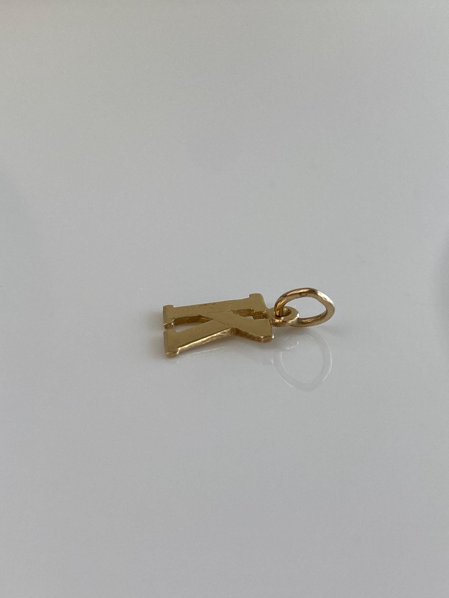 Solid 14k Yellow Gold Initial 'K' Charm