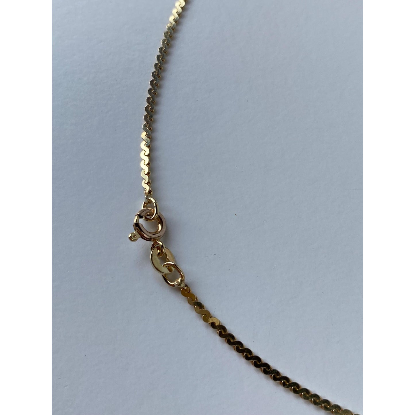 Vintage Solid 14k Yellow Gold Serpentine Chain Necklace - 17.5 inches