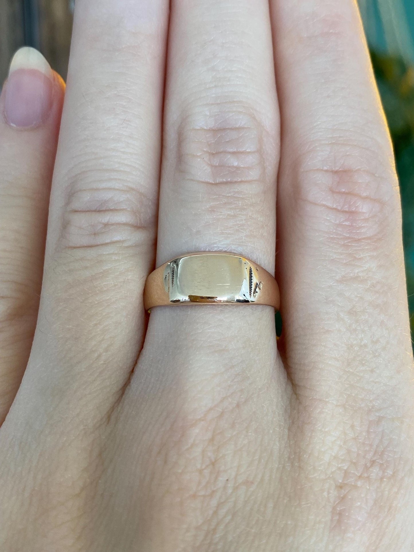 Vintage Solid 12k Rosey Gold Ring - Size 7.75