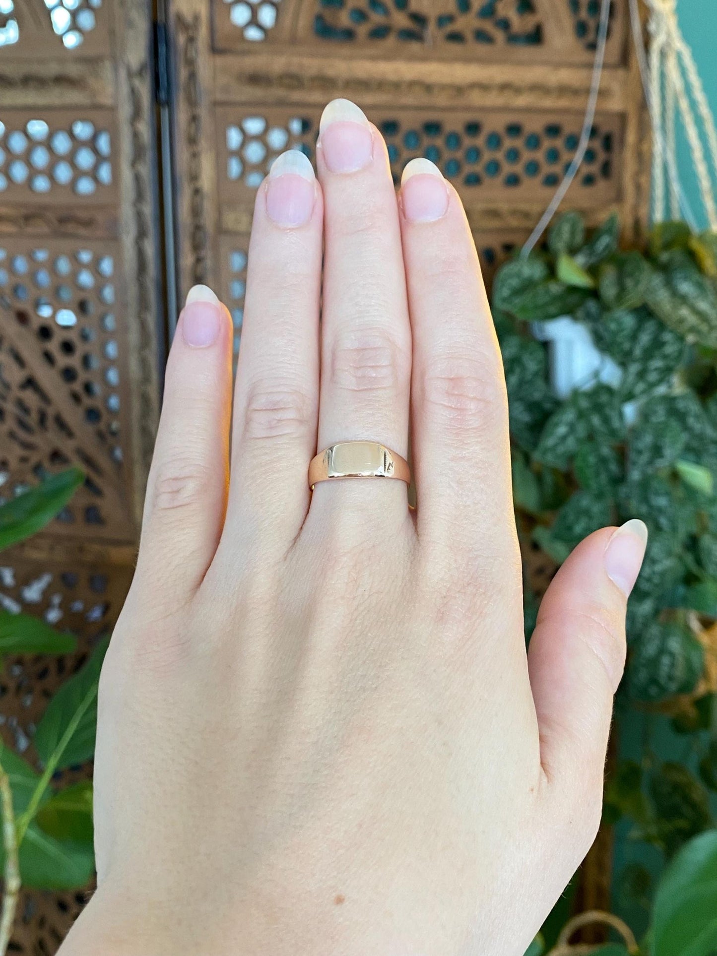 Vintage Solid 12k Rosey Gold Ring - Size 7.75