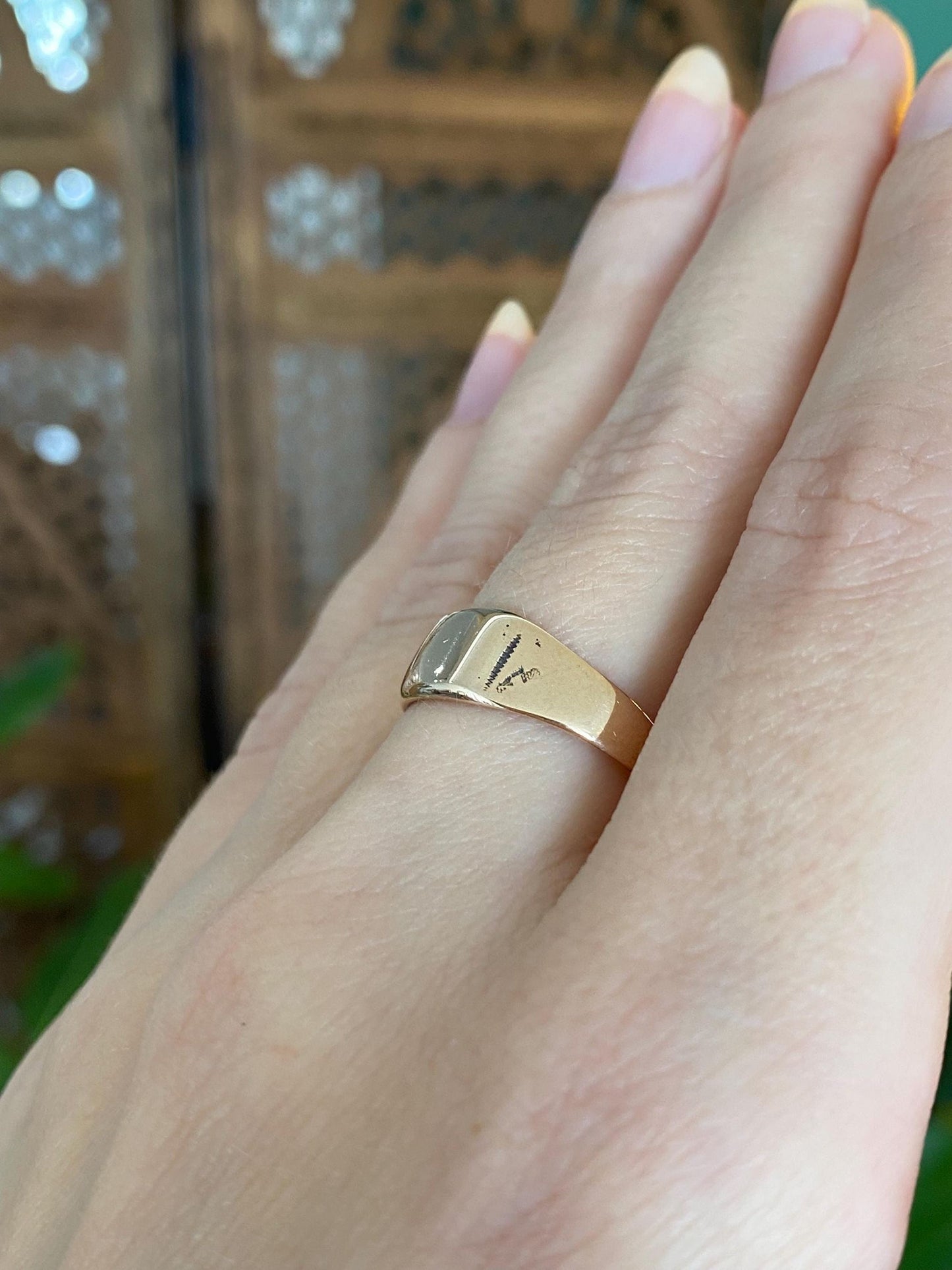 Vintage Solid 12k Rosey Gold Ring - Size 7.75