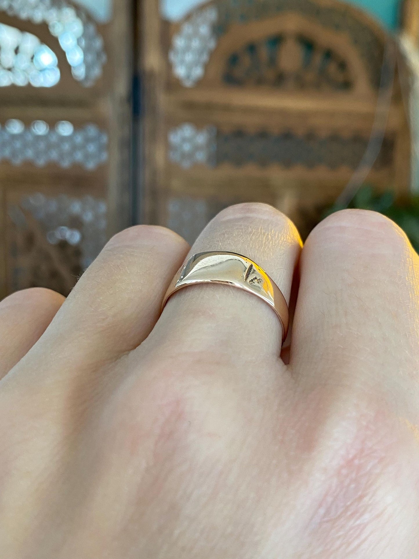 Vintage Solid 12k Rosey Gold Ring - Size 7.75