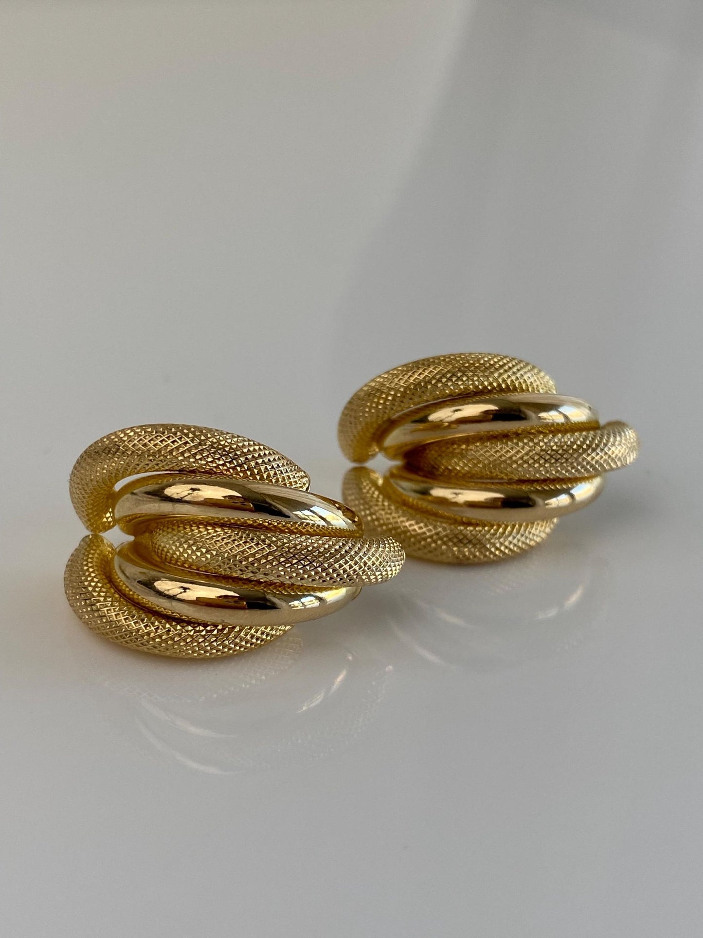 Vintage 14k Yellow Gold Layered Drop Earrings