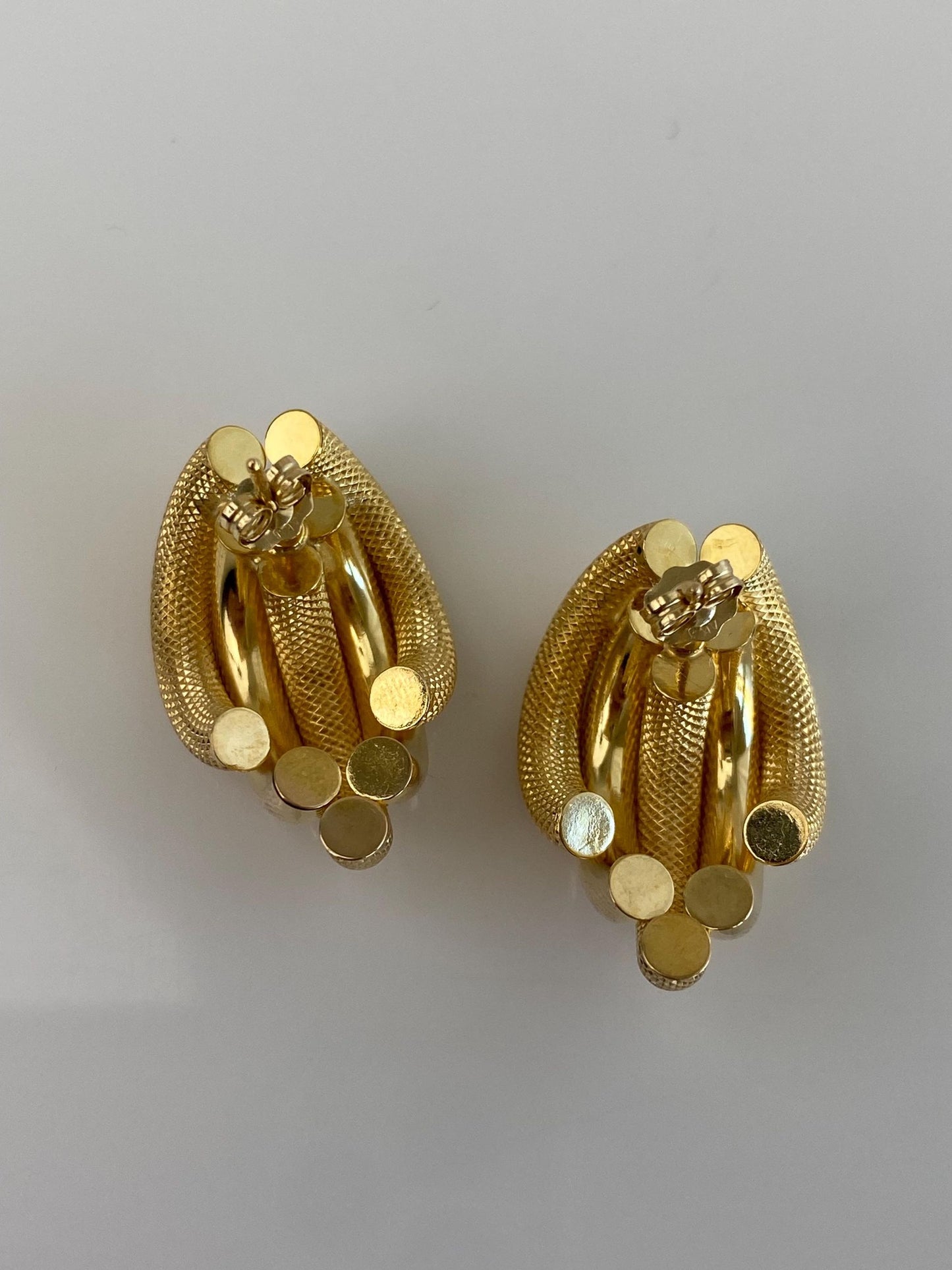 Vintage 14k Yellow Gold Layered Drop Earrings