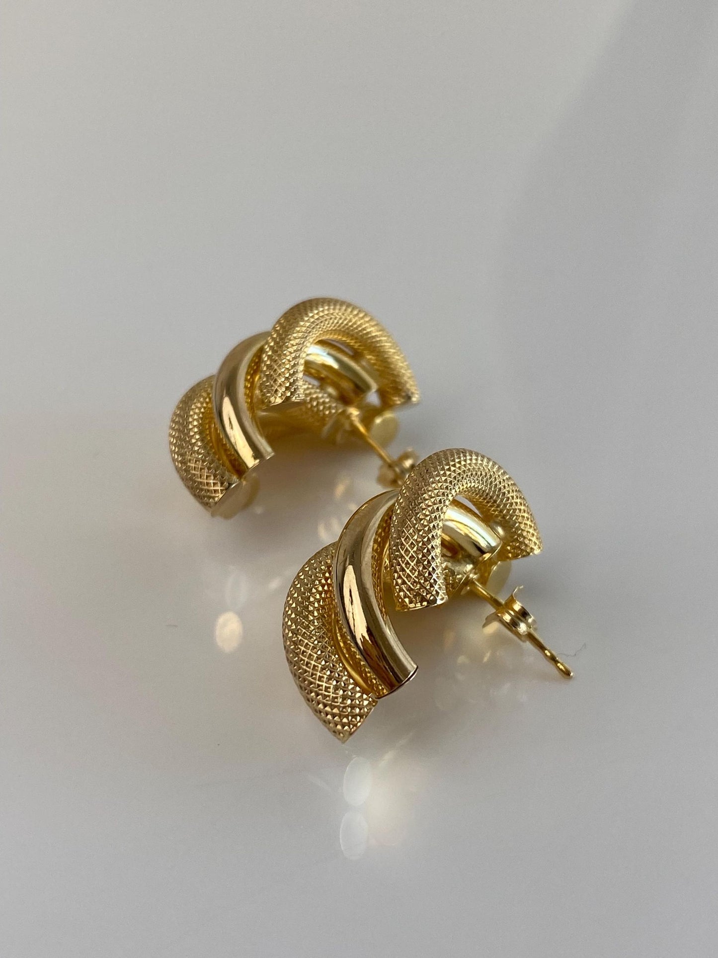Vintage 14k Yellow Gold Layered Drop Earrings