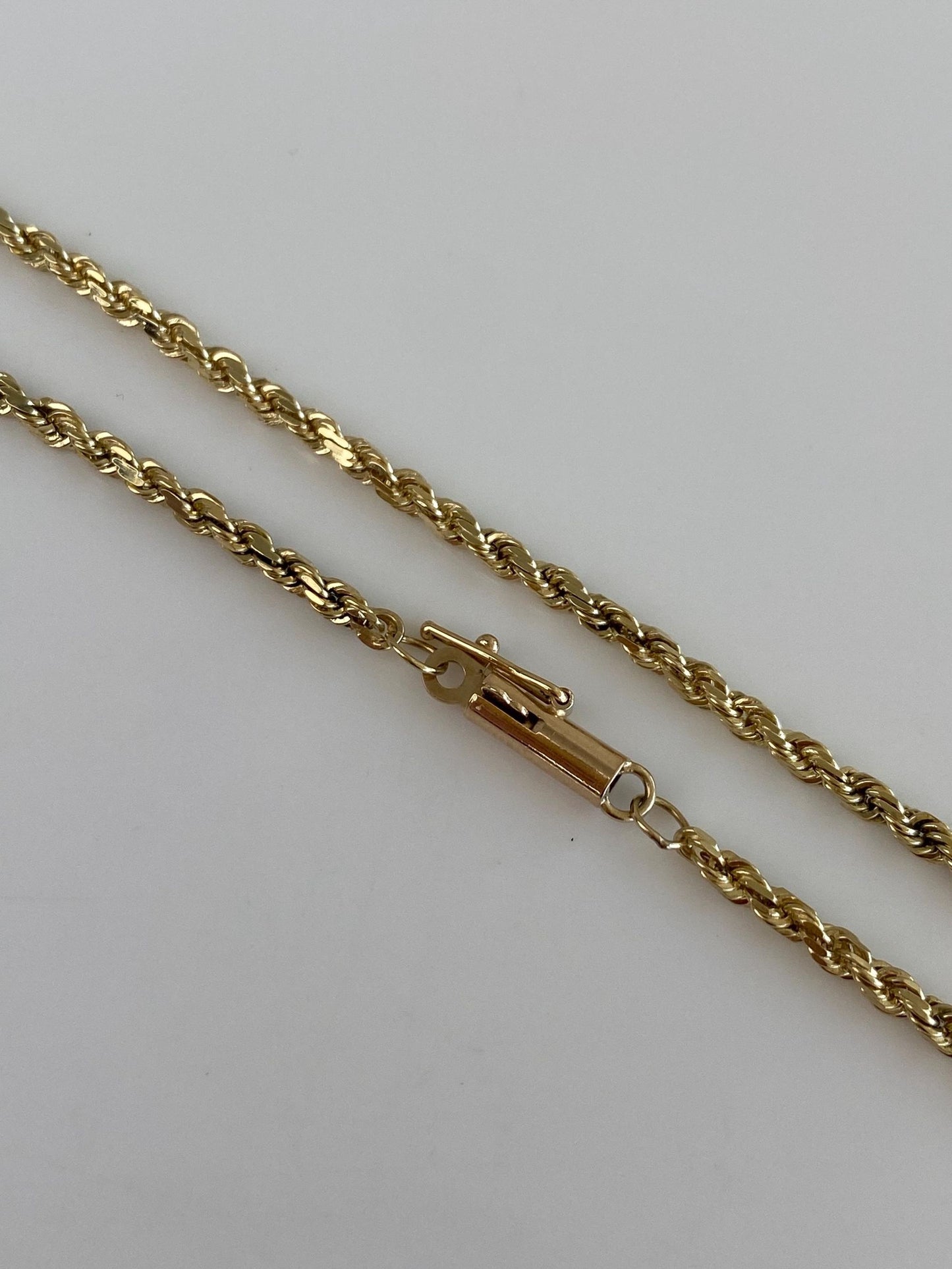 Vintage Solid 14k Yellow Gold Rope Chain Anklet - 8.25 inches
