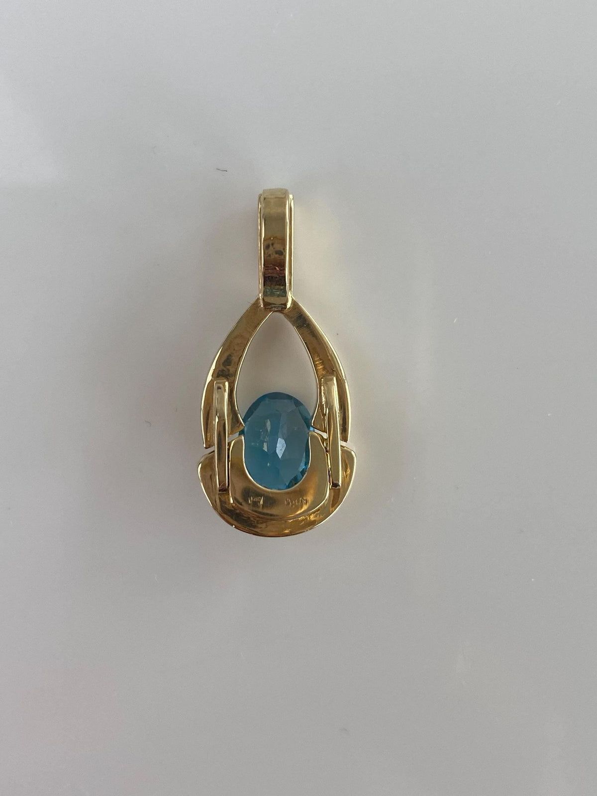 Vintage Solid 14k Yellow Gold Articulated Topaz Charm