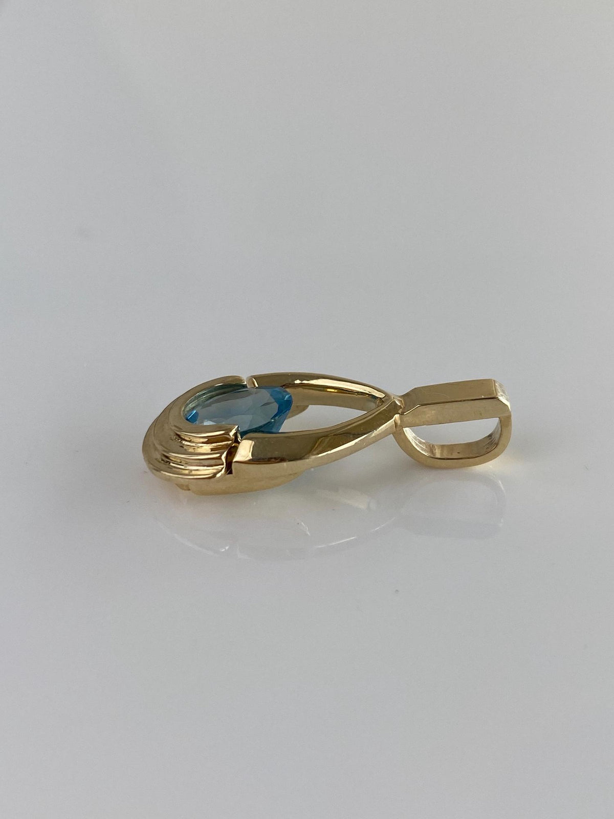 Vintage Solid 14k Yellow Gold Articulated Topaz Charm