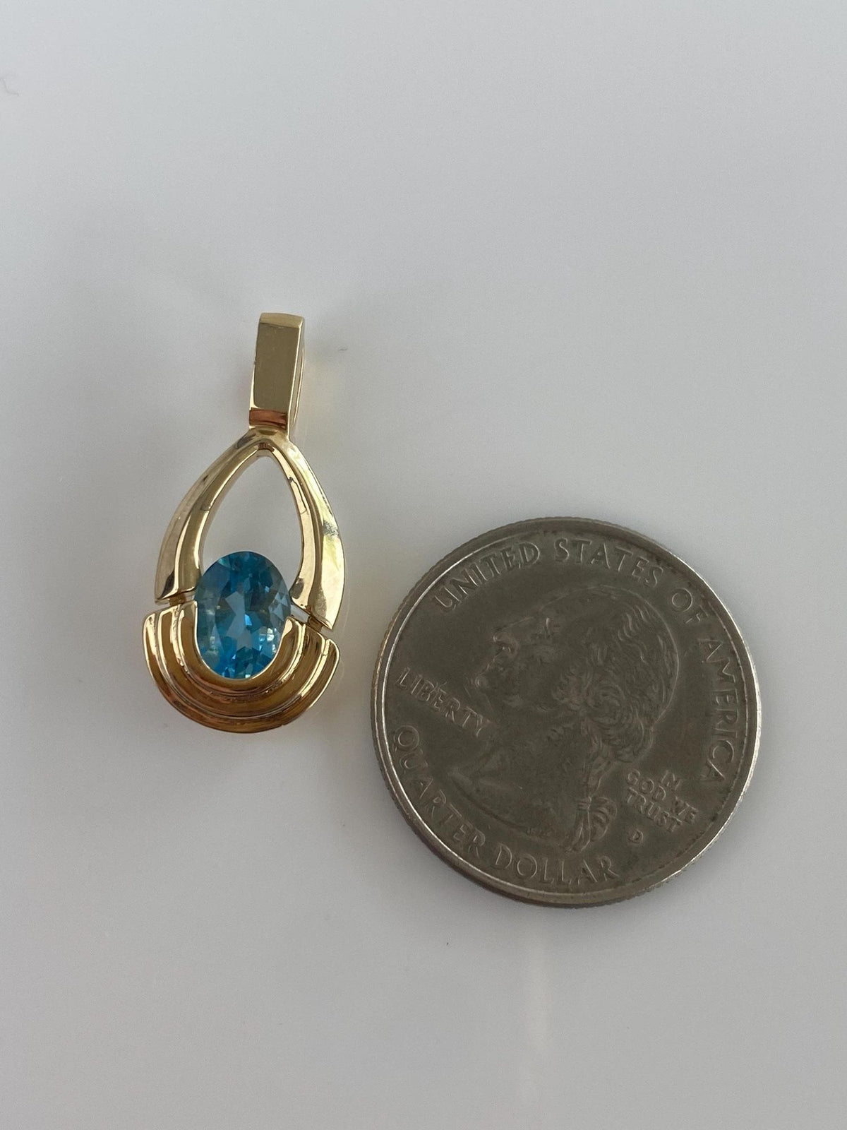 Vintage Solid 14k Yellow Gold Articulated Topaz Charm