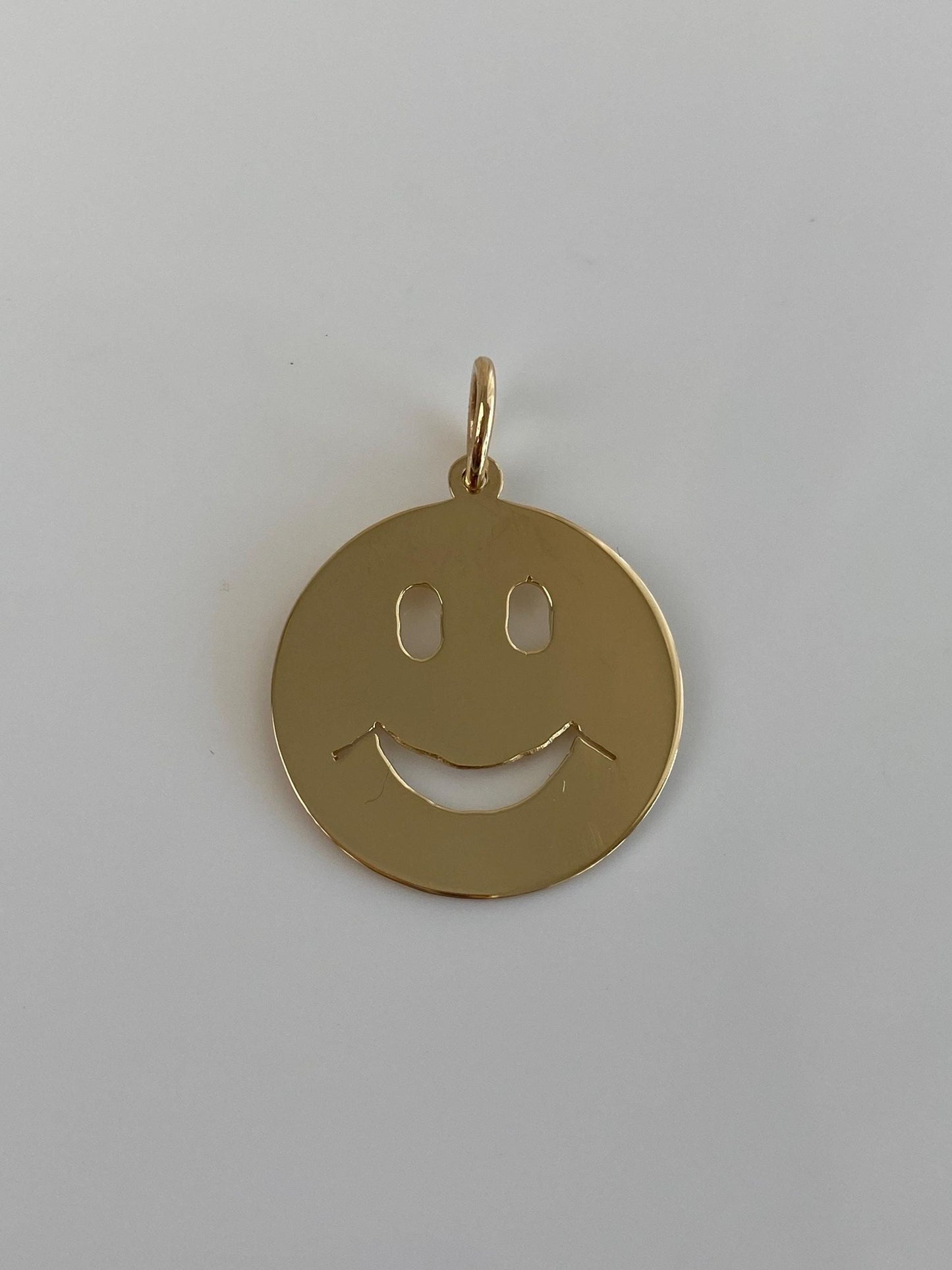 Vintage Solid 14k Yellow Gold Smiley Face Charm