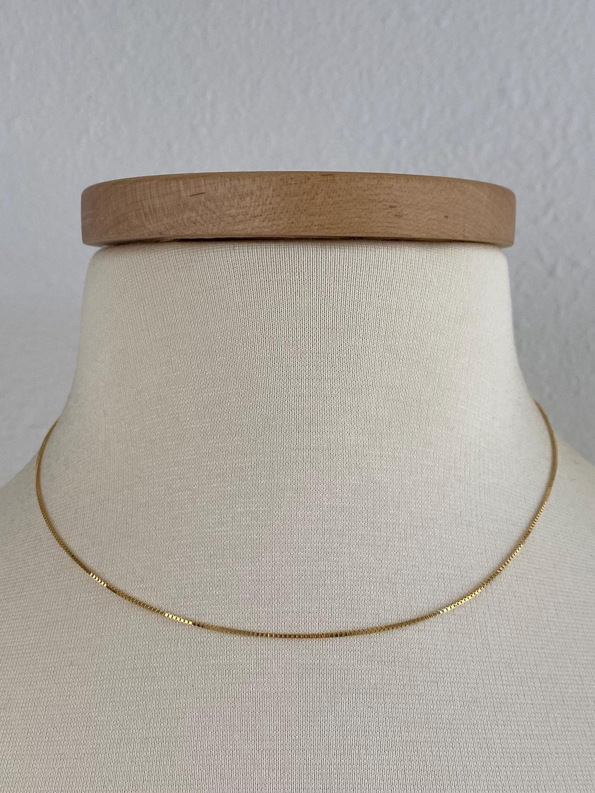 Vintage Solid 14k Yellow Gold Box Chain Necklace - 16.75 inches
