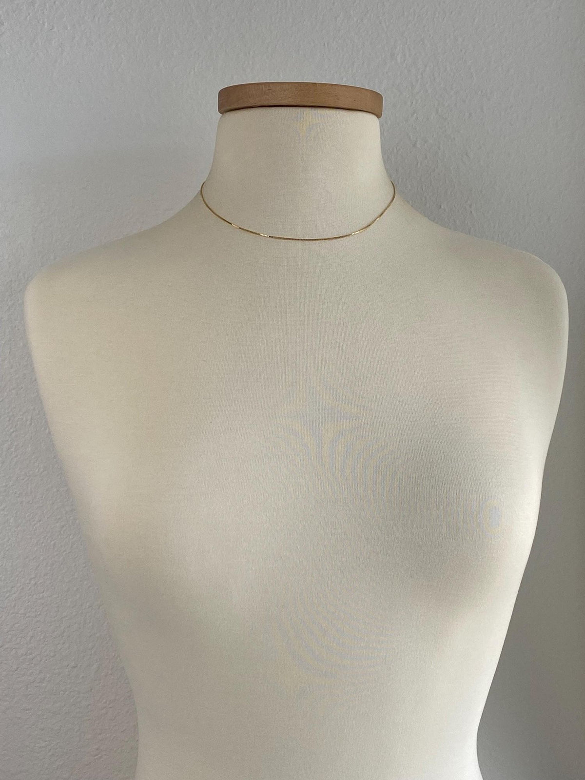 Vintage Solid 14k Yellow Gold Box Chain Necklace - 16.75 inches