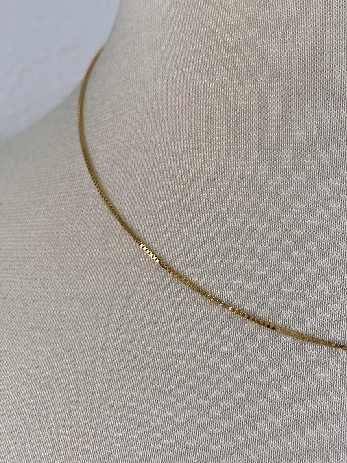 Vintage Solid 14k Yellow Gold Box Chain Necklace - 16.75 inches