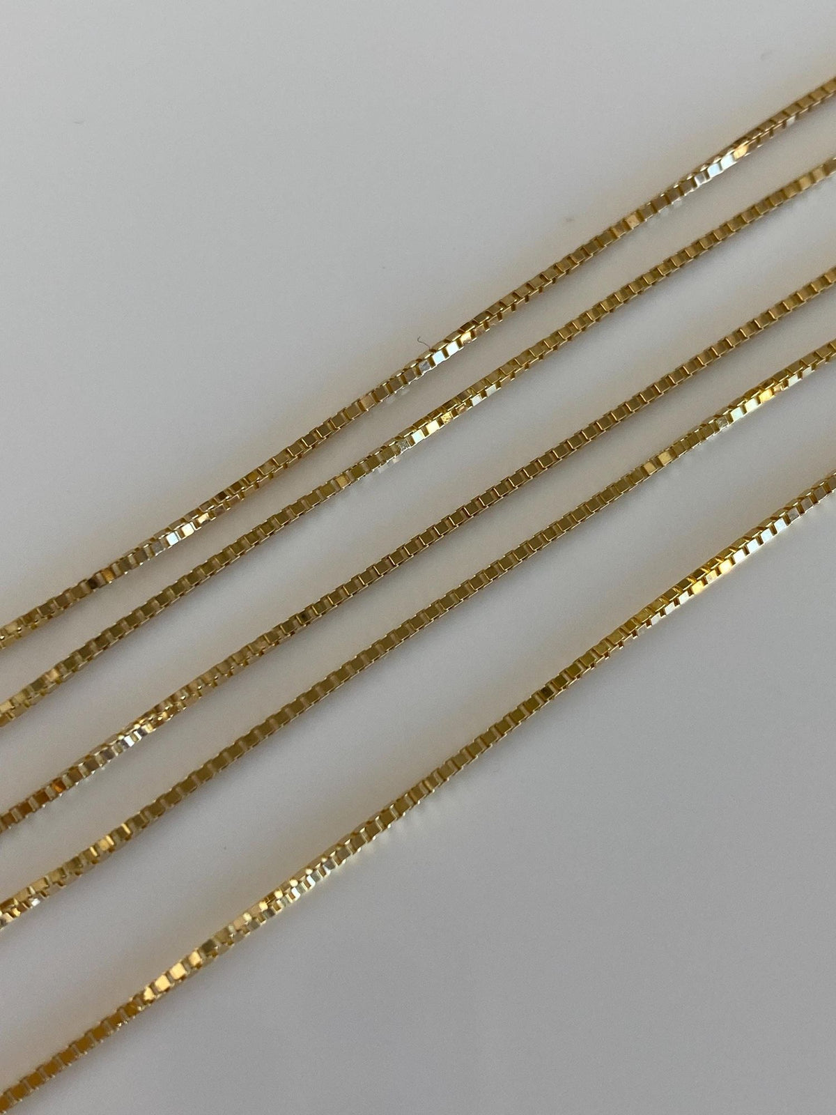 Vintage Solid 14k Yellow Gold Box Chain Necklace - 16.75 inches