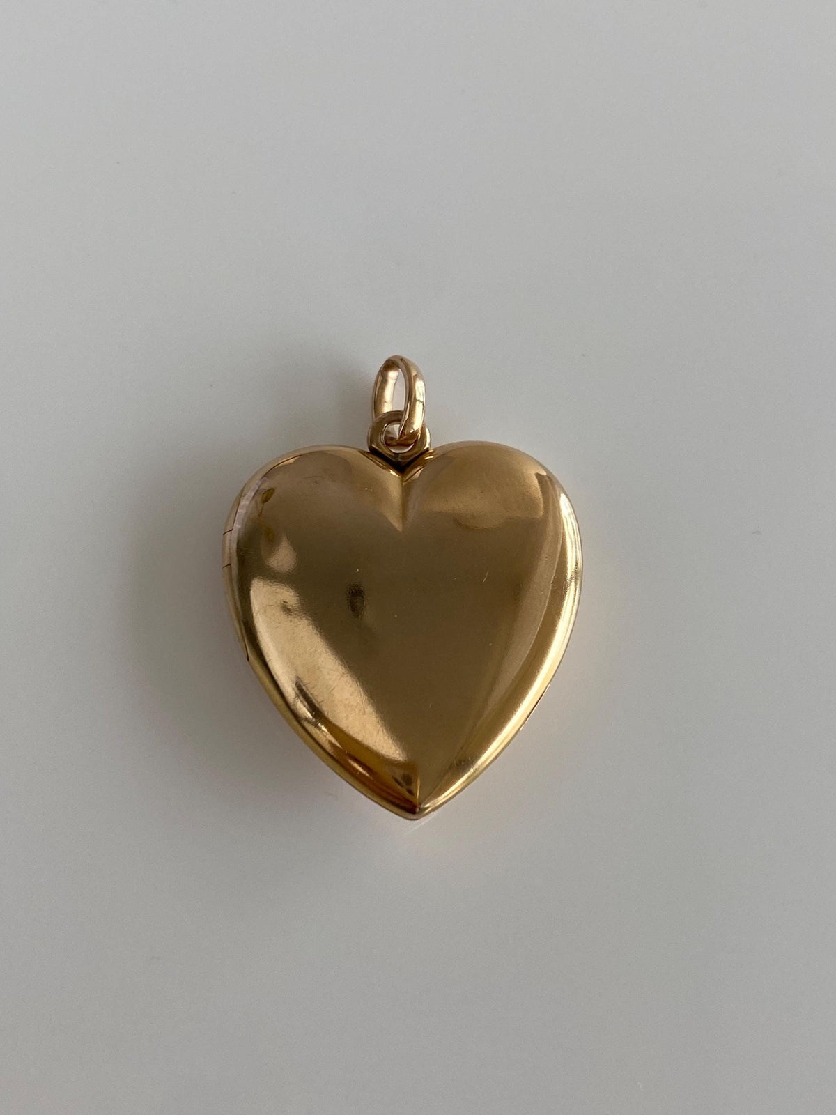 Vintage Solid 10k Rosey Gold Star Set Diamond Heart Locket Charm