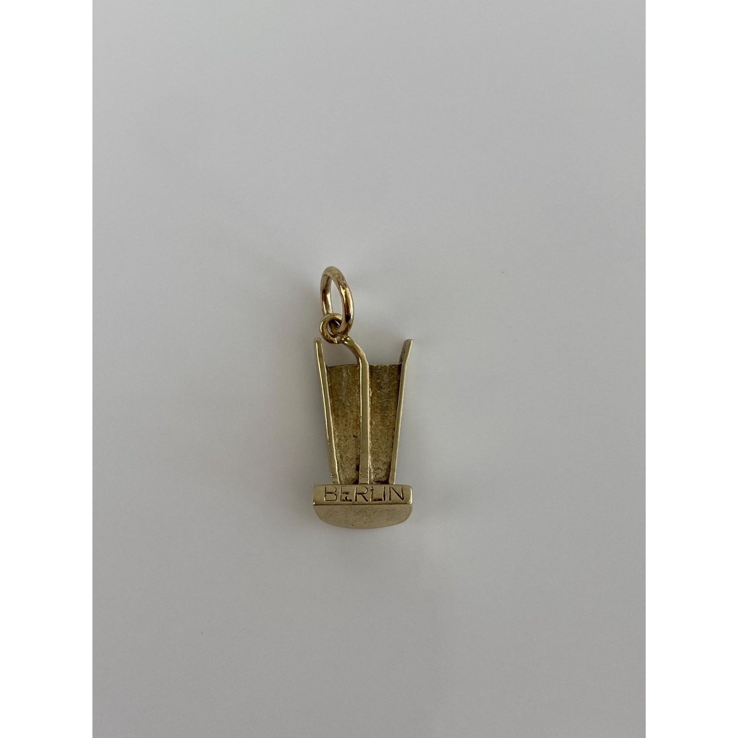Vintage Solid 8k Yellow Gold Berlin Wall Charm