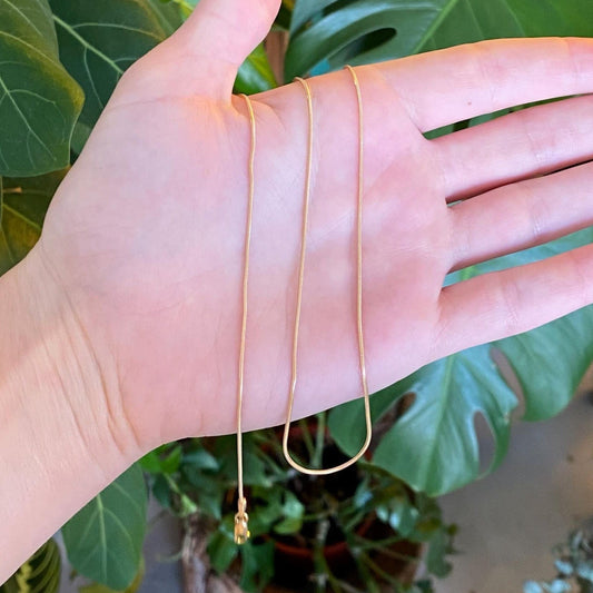 Vintage Solid 14k Yellow Gold Snake Chain Necklace - 20 inches