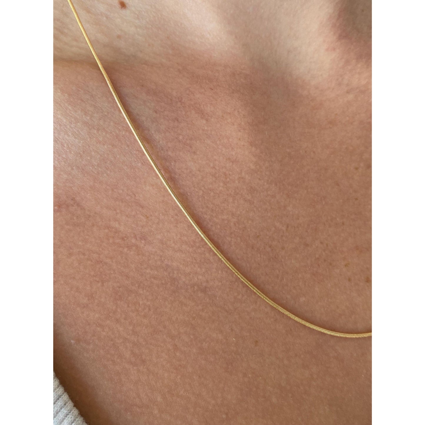 Vintage Solid 14k Yellow Gold Snake Chain Necklace - 20 inches