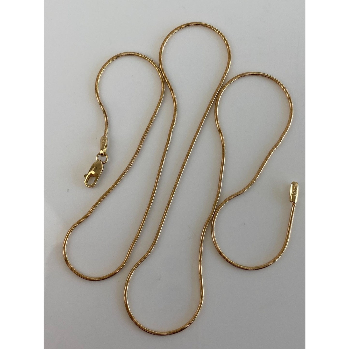 Vintage Solid 14k Yellow Gold Snake Chain Necklace - 20 inches