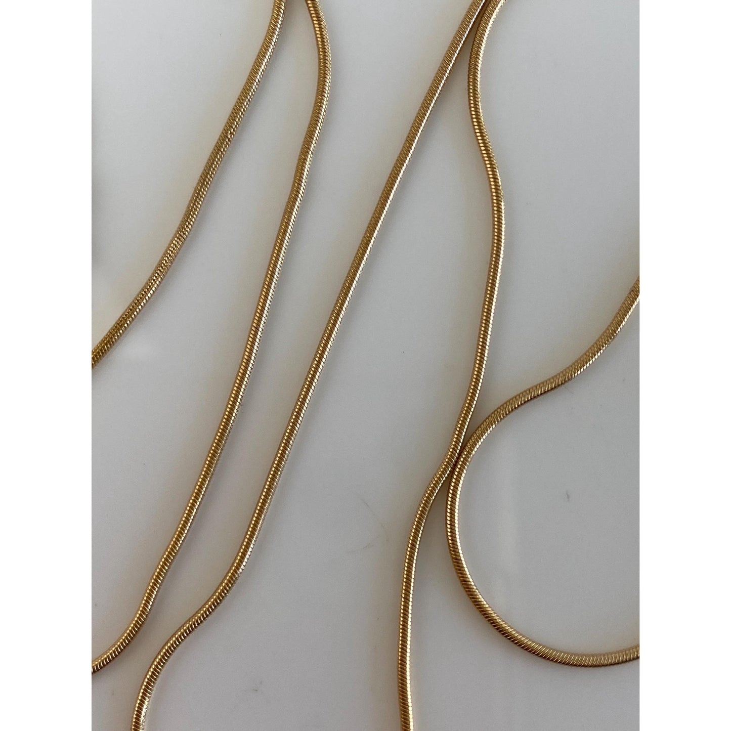 Vintage Solid 14k Yellow Gold Snake Chain Necklace - 20 inches