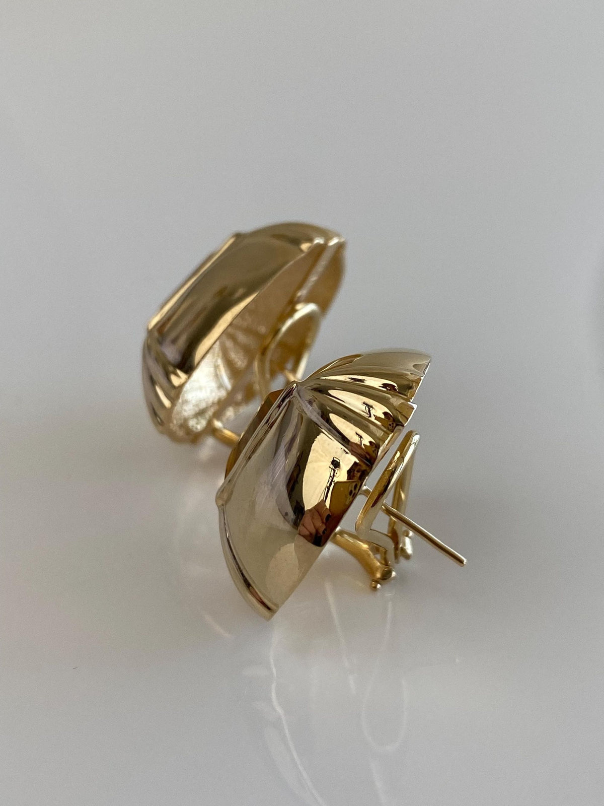 Solid 14k Yellow Gold Citrine Triangle Drop Earrings