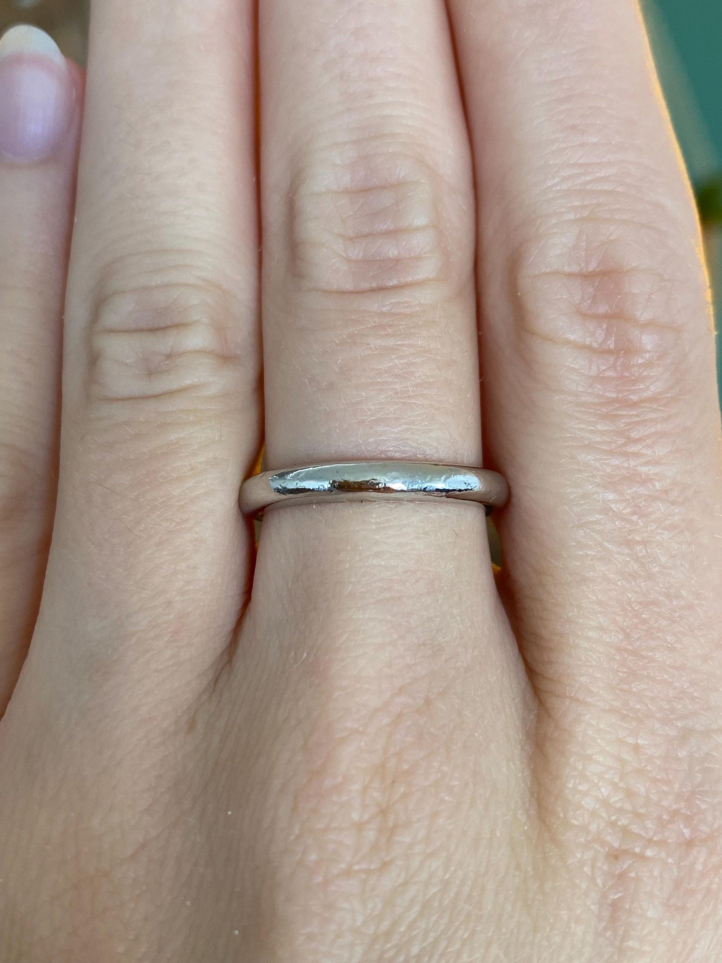 Vintage Solid 22k Yellow Gold & Platinum Ring Band - Size 6.75