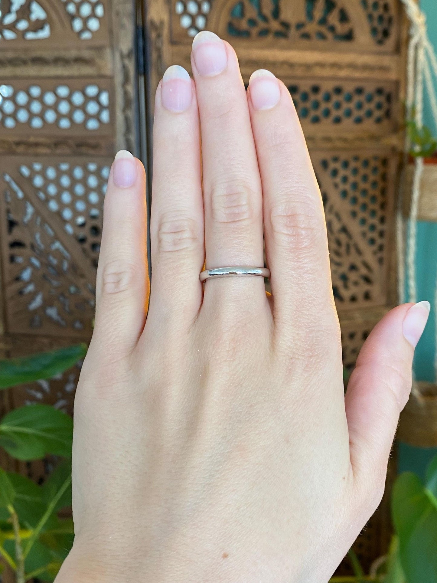 Vintage Solid 22k Yellow Gold & Platinum Ring Band - Size 6.75