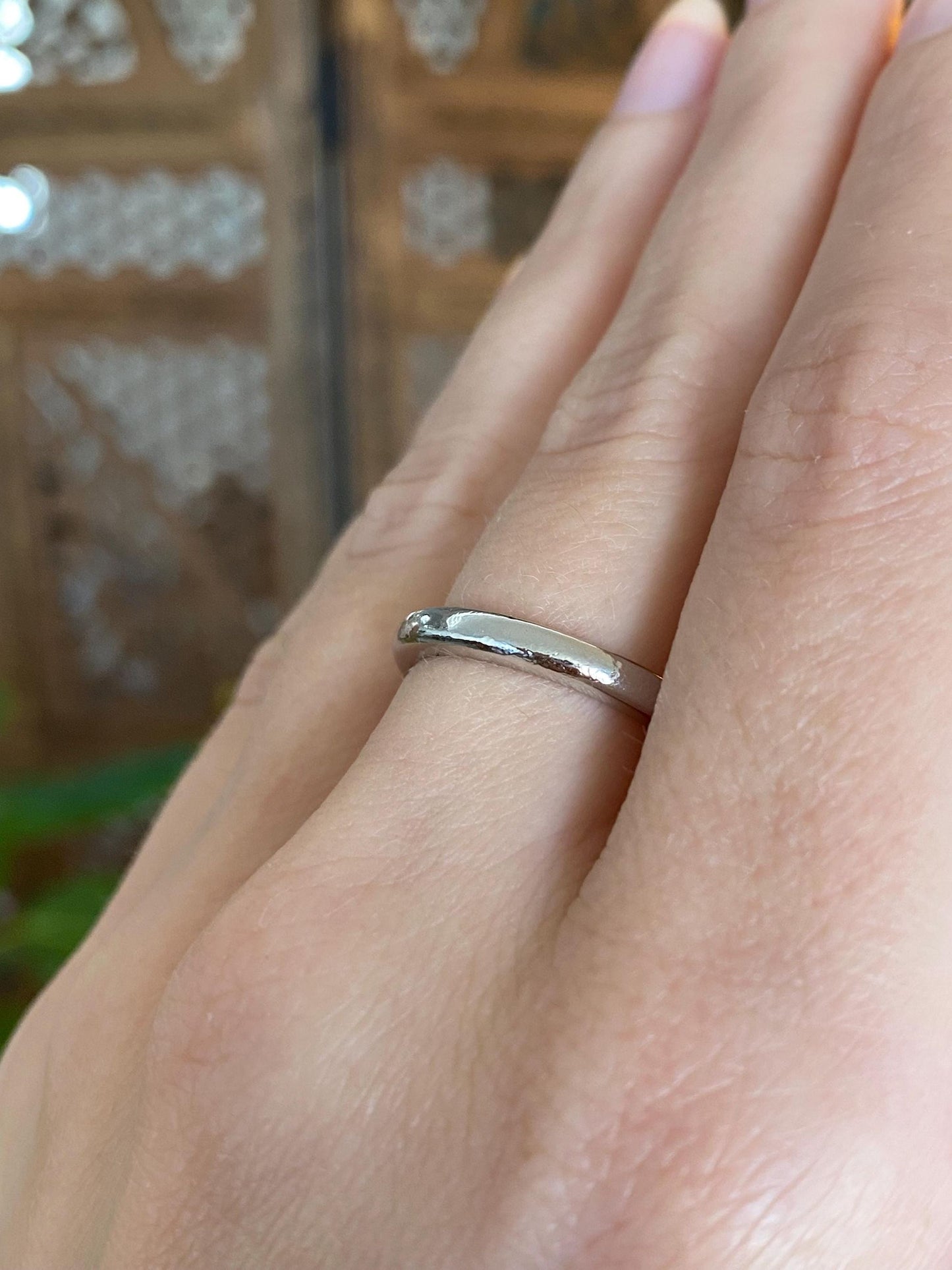 Vintage Solid 22k Yellow Gold & Platinum Ring Band - Size 6.75