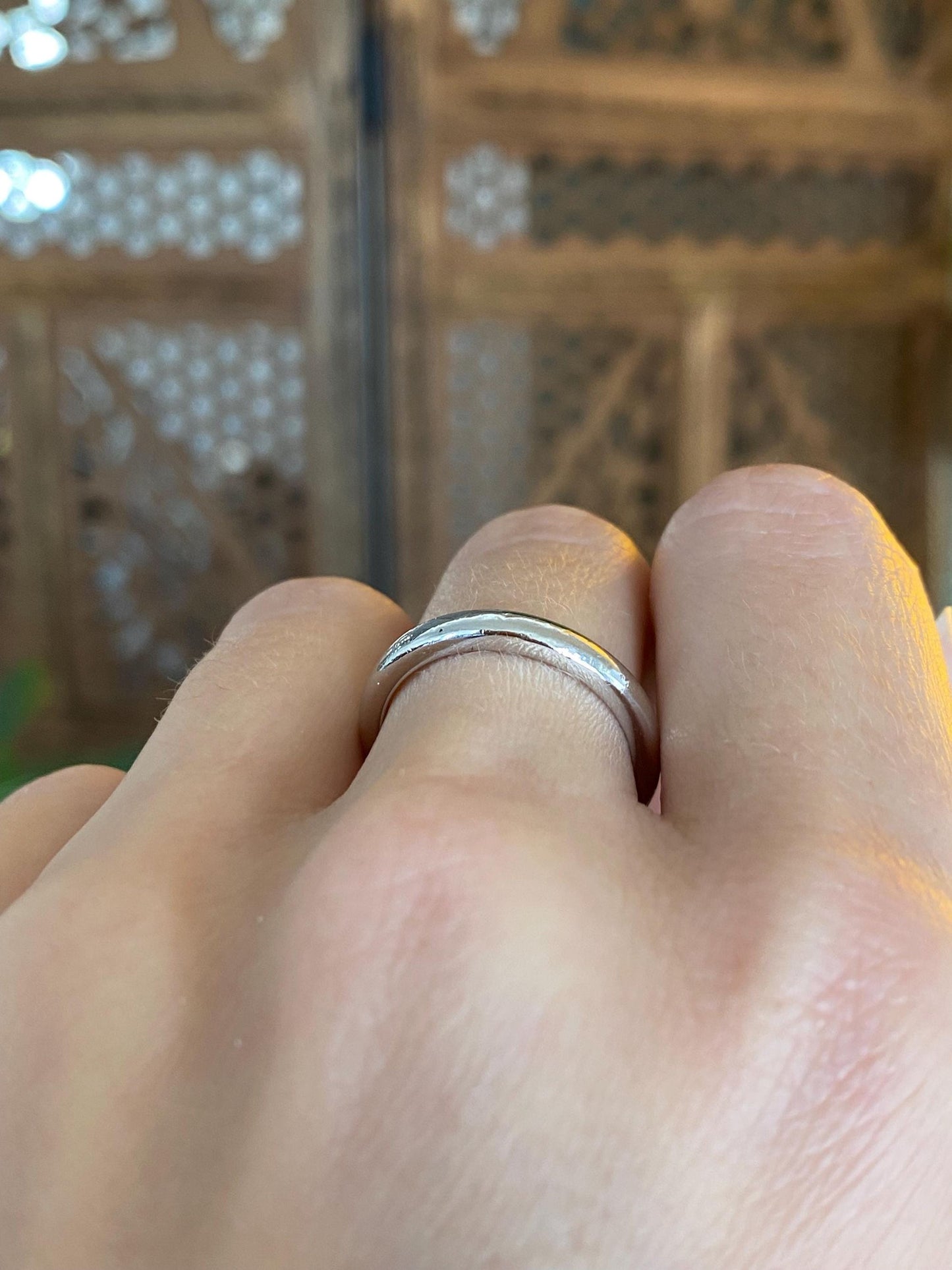 Vintage Solid 22k Yellow Gold & Platinum Ring Band - Size 6.75