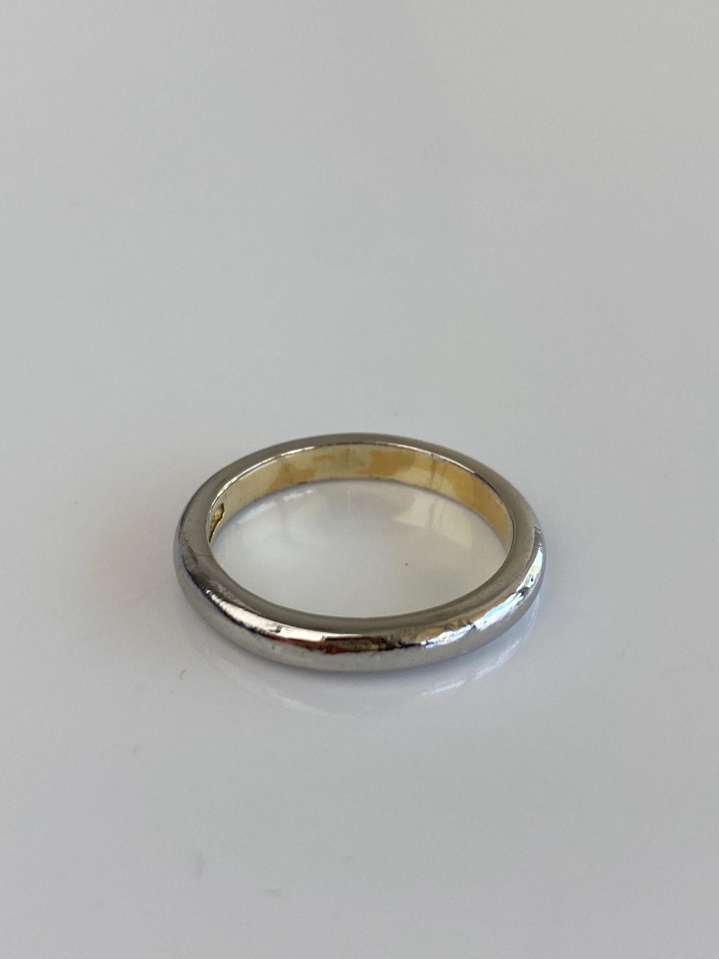 Vintage Solid 22k Yellow Gold & Platinum Ring Band - Size 6.75