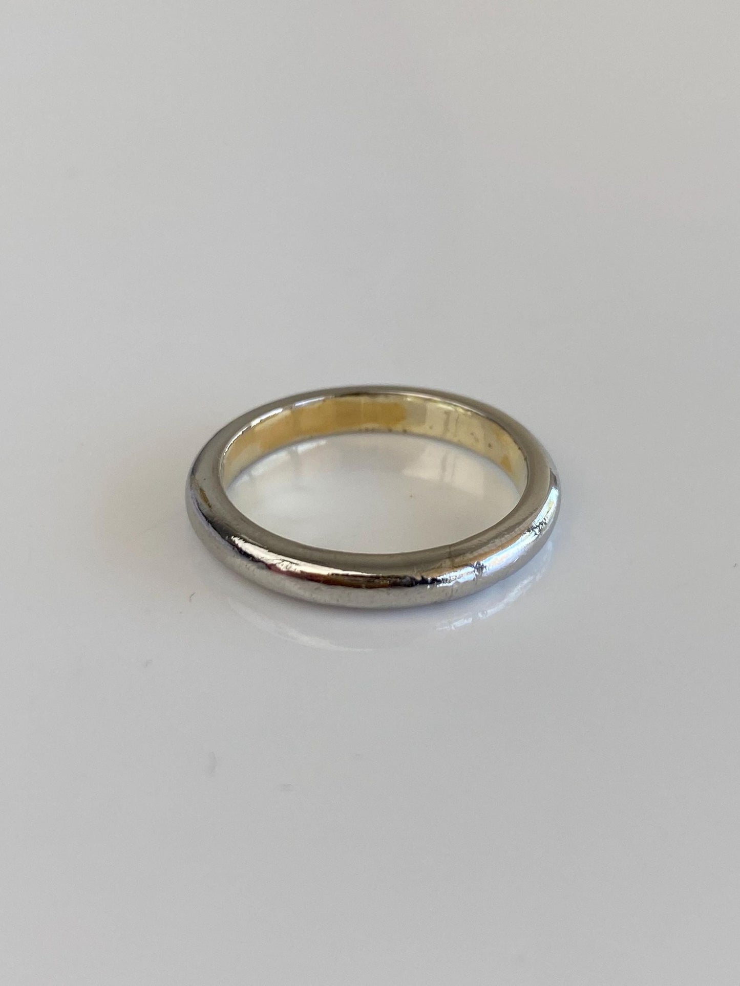 Vintage Solid 22k Yellow Gold & Platinum Ring Band - Size 6.75