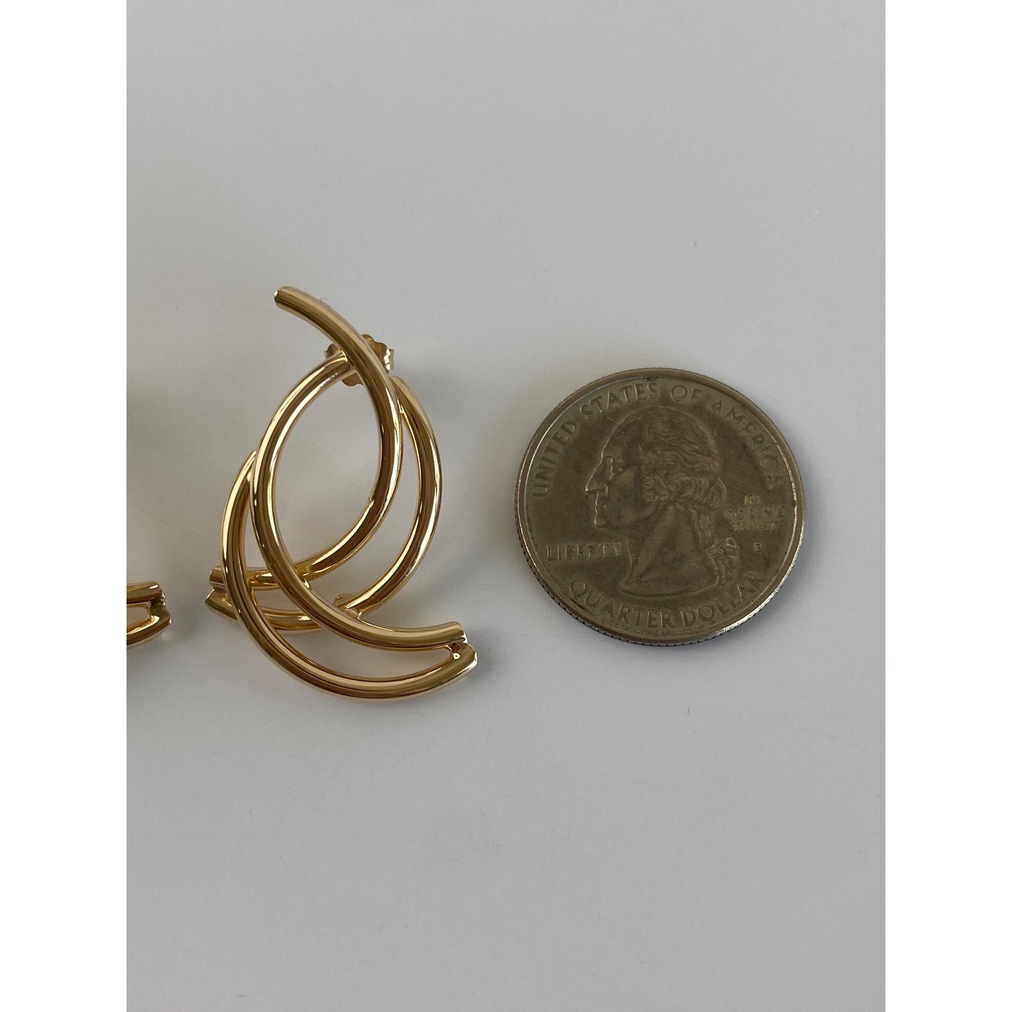 Vintage 14k Yellow Gold Layered Twist Stud Earrings