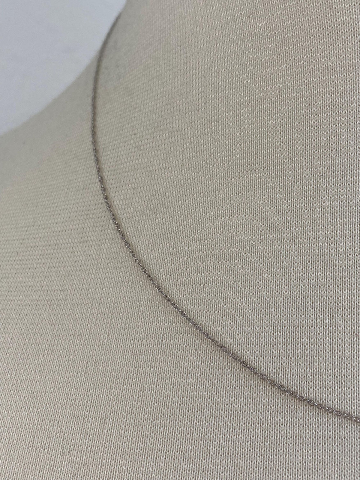 Vintage Solid 10k White Gold Dainty Chain Necklace - 17.75 inches