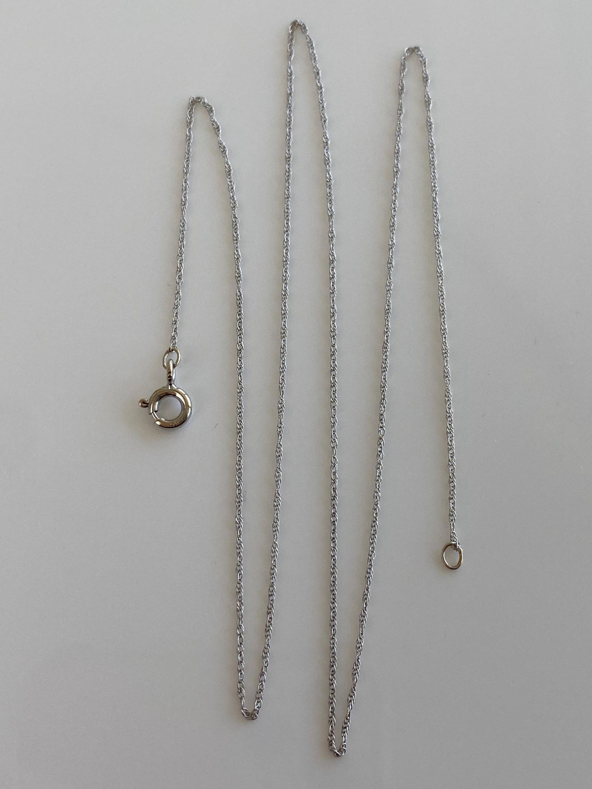 Vintage Solid 10k White Gold Dainty Chain Necklace - 17.75 inches